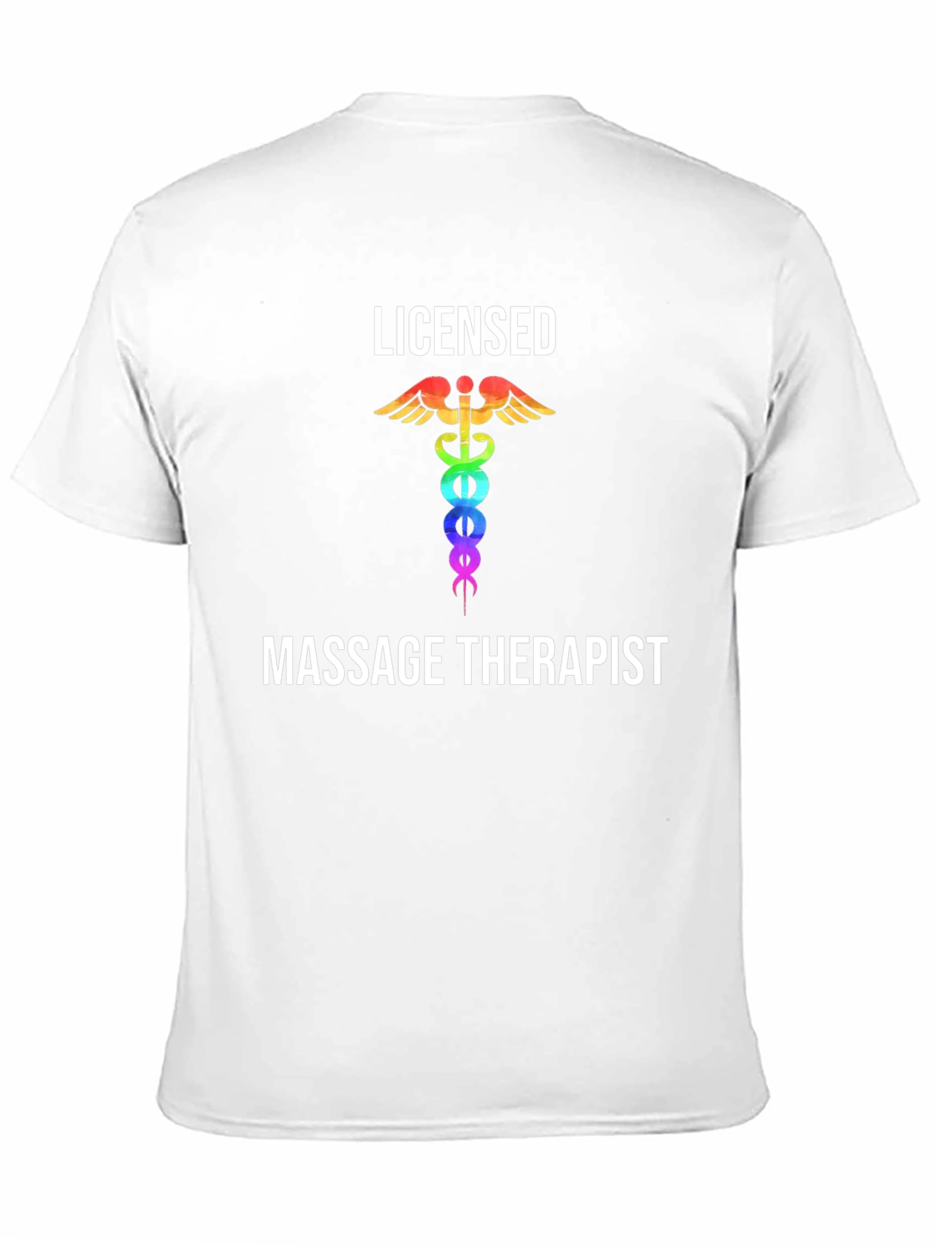 Licensed Massage Therapist T-Shirt Rainbow Medical Symbol