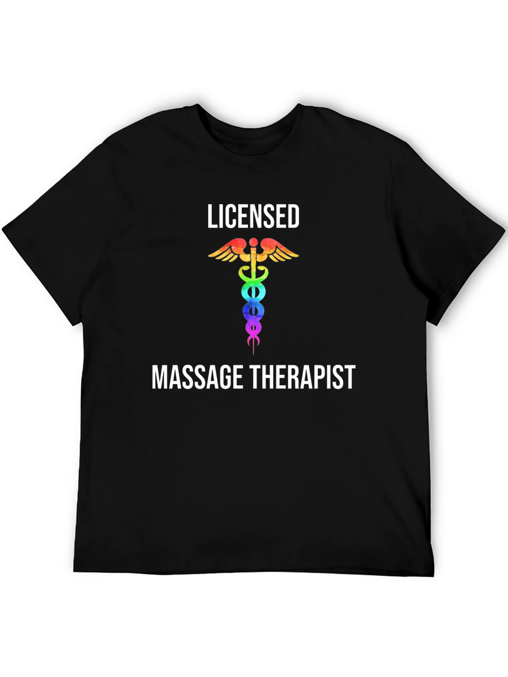 Licensed Massage Therapist T-Shirt Rainbow Medical Symbol