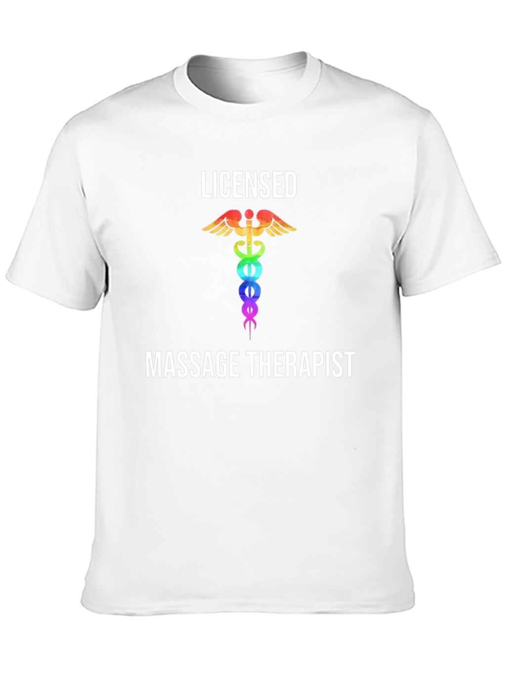 Licensed Massage Therapist T-Shirt Rainbow Medical Symbol