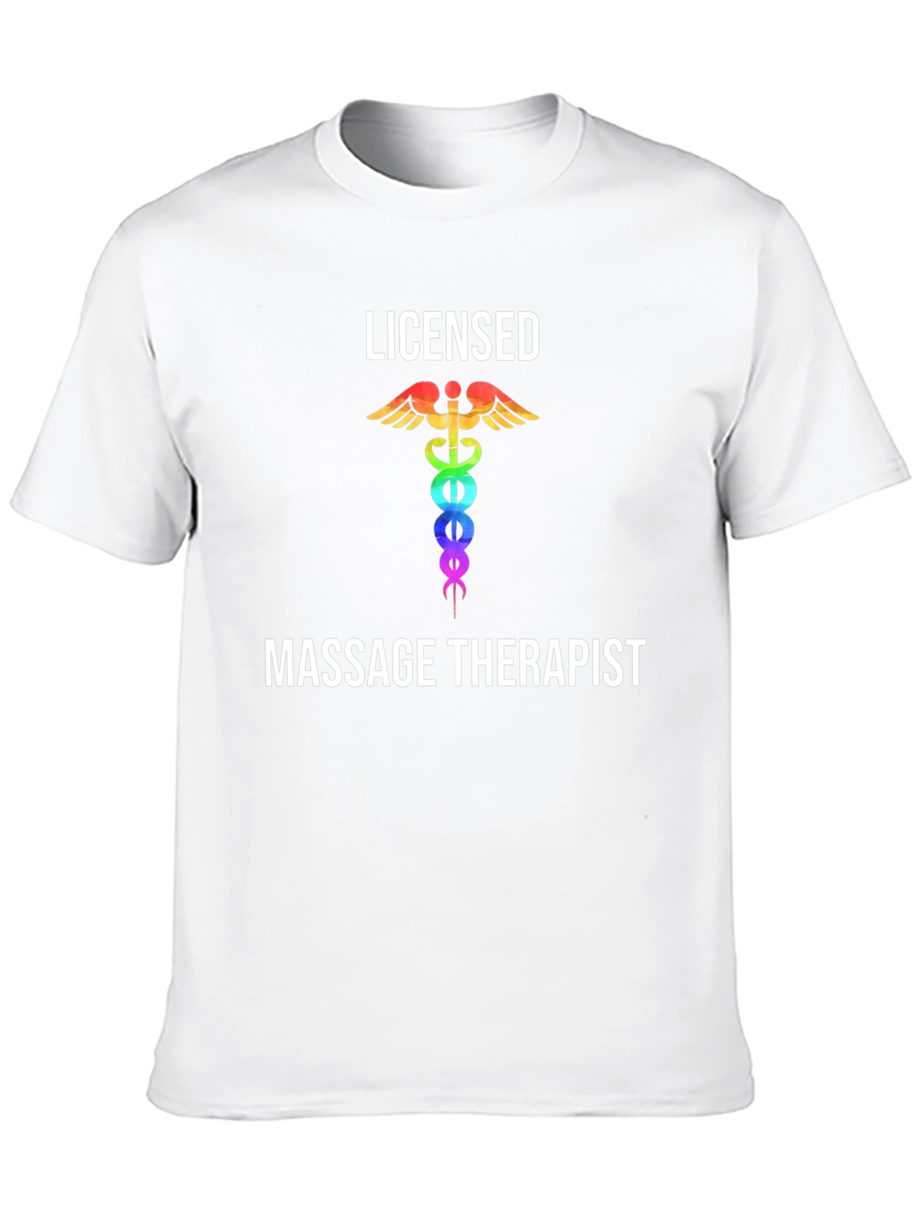 Licensed Massage Therapist T-Shirt Rainbow Medical Symbol