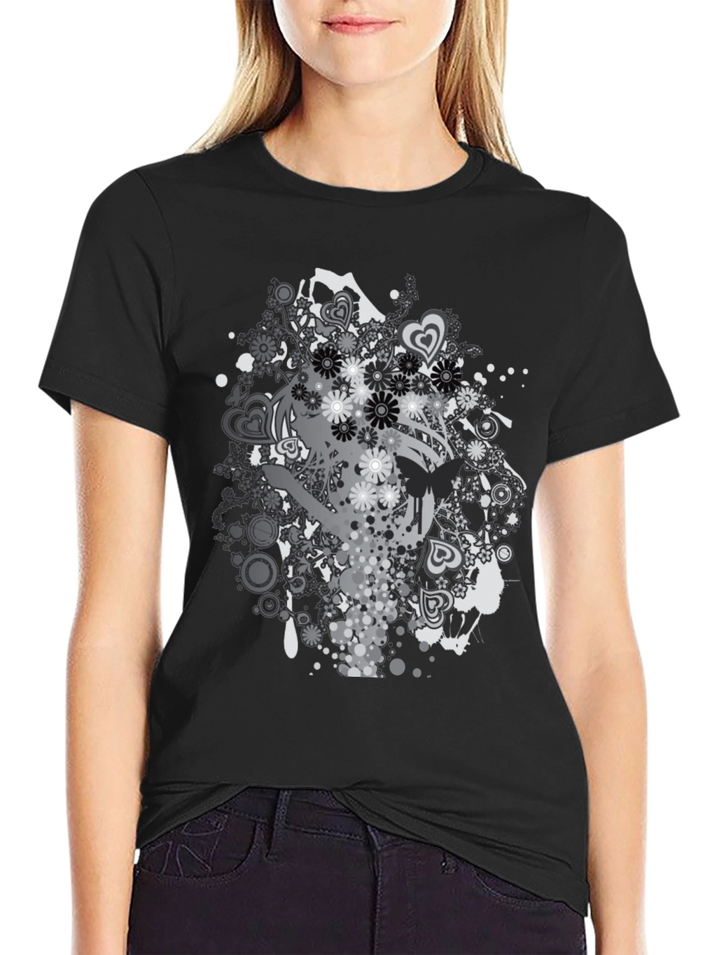 Graphic Print Black T-Shirt