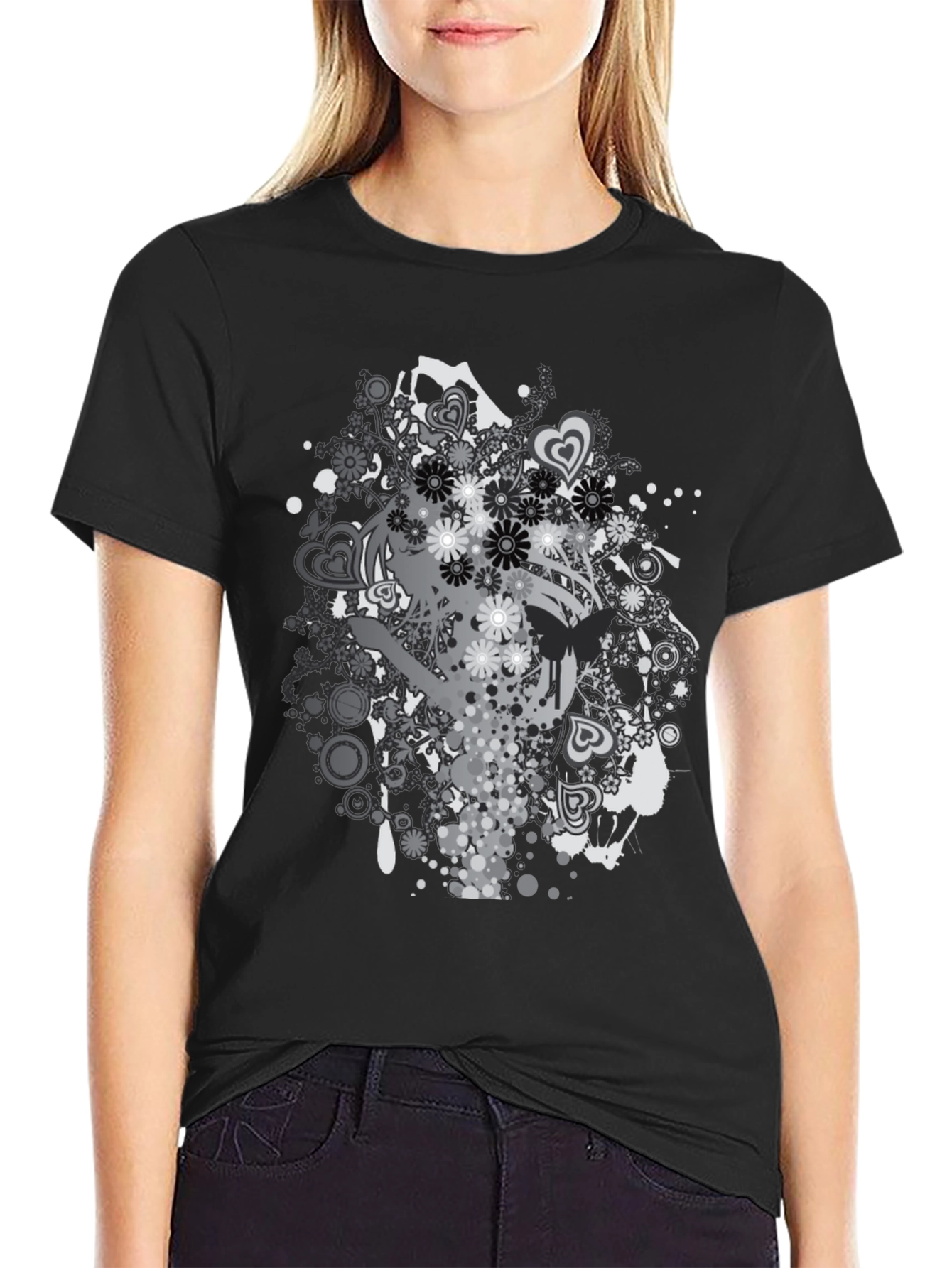 Graphic Print Black T-Shirt