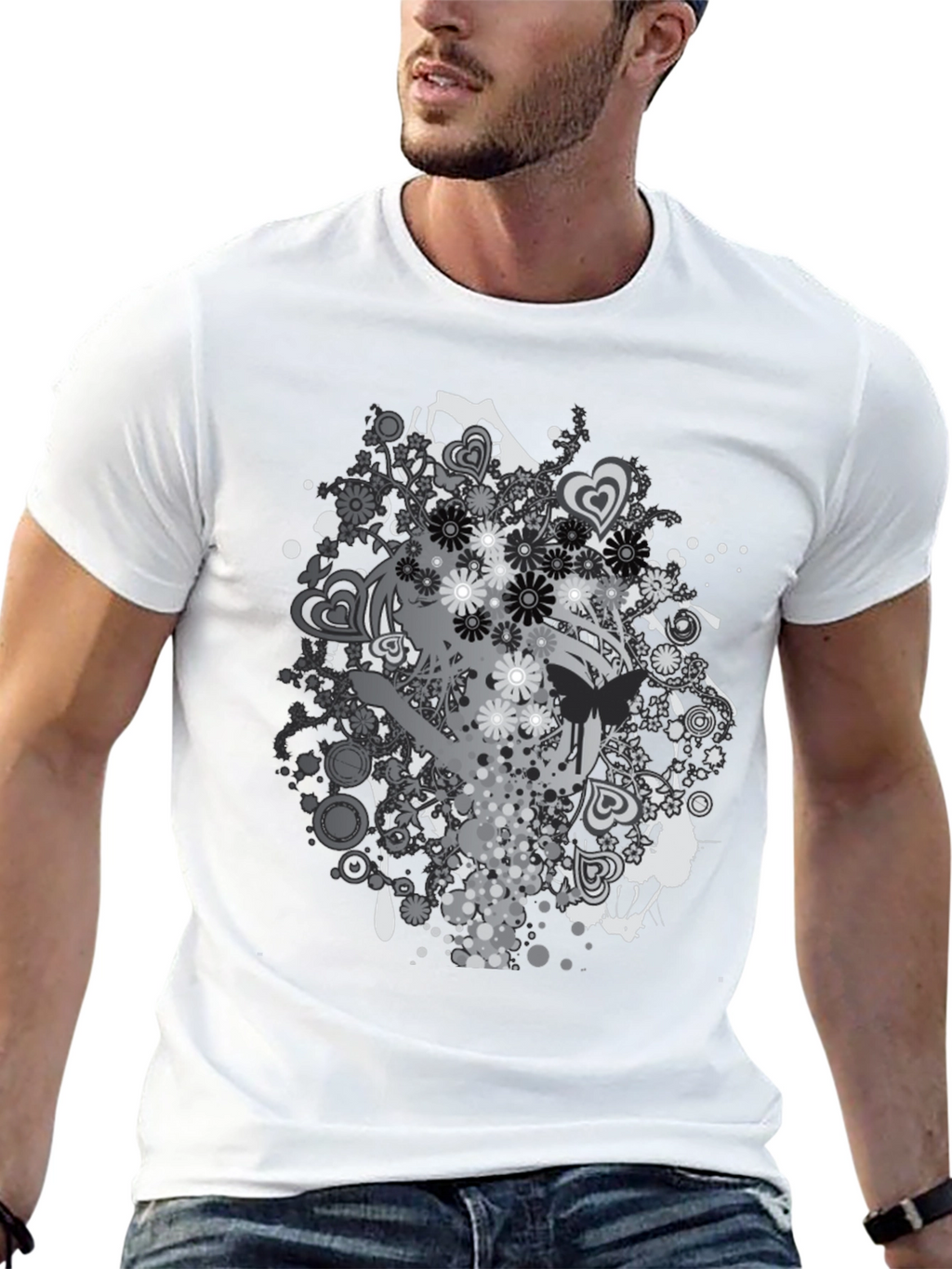 Graphic Print Black T-Shirt