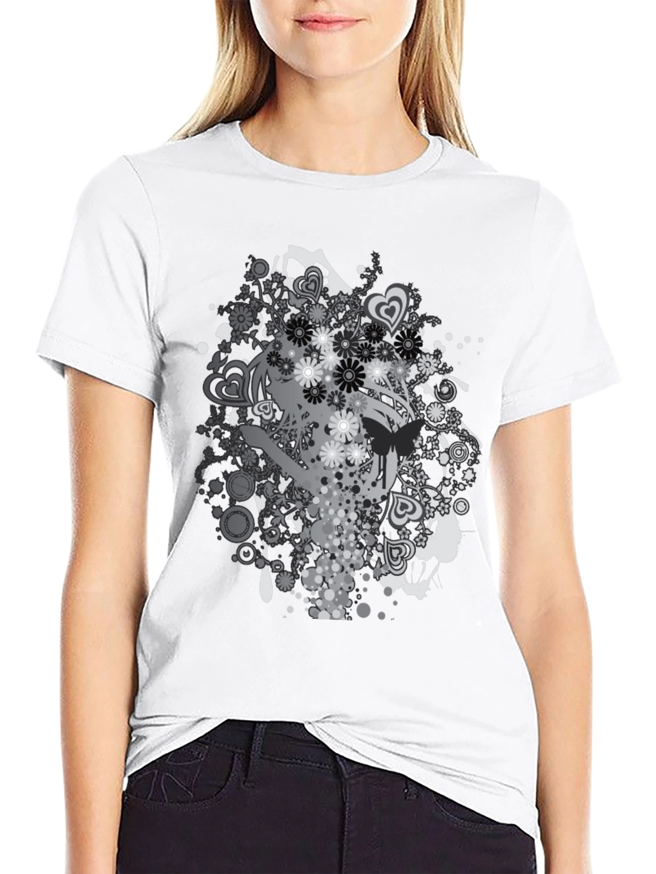 Graphic Print Black T-Shirt