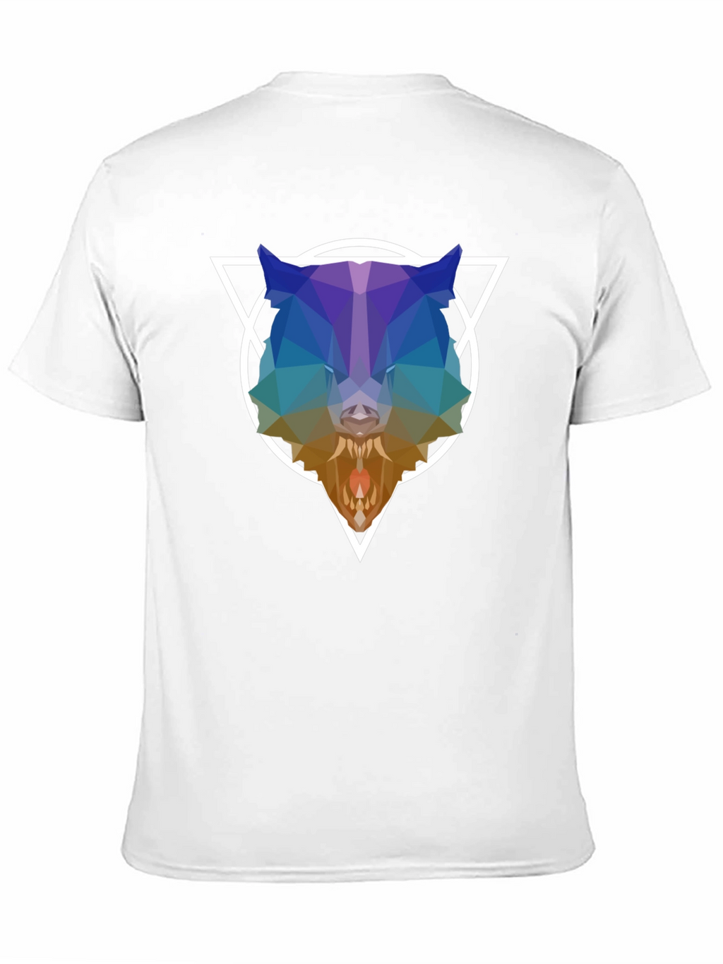 Geometric Wolf Graphic T-Shirt - Modern Design