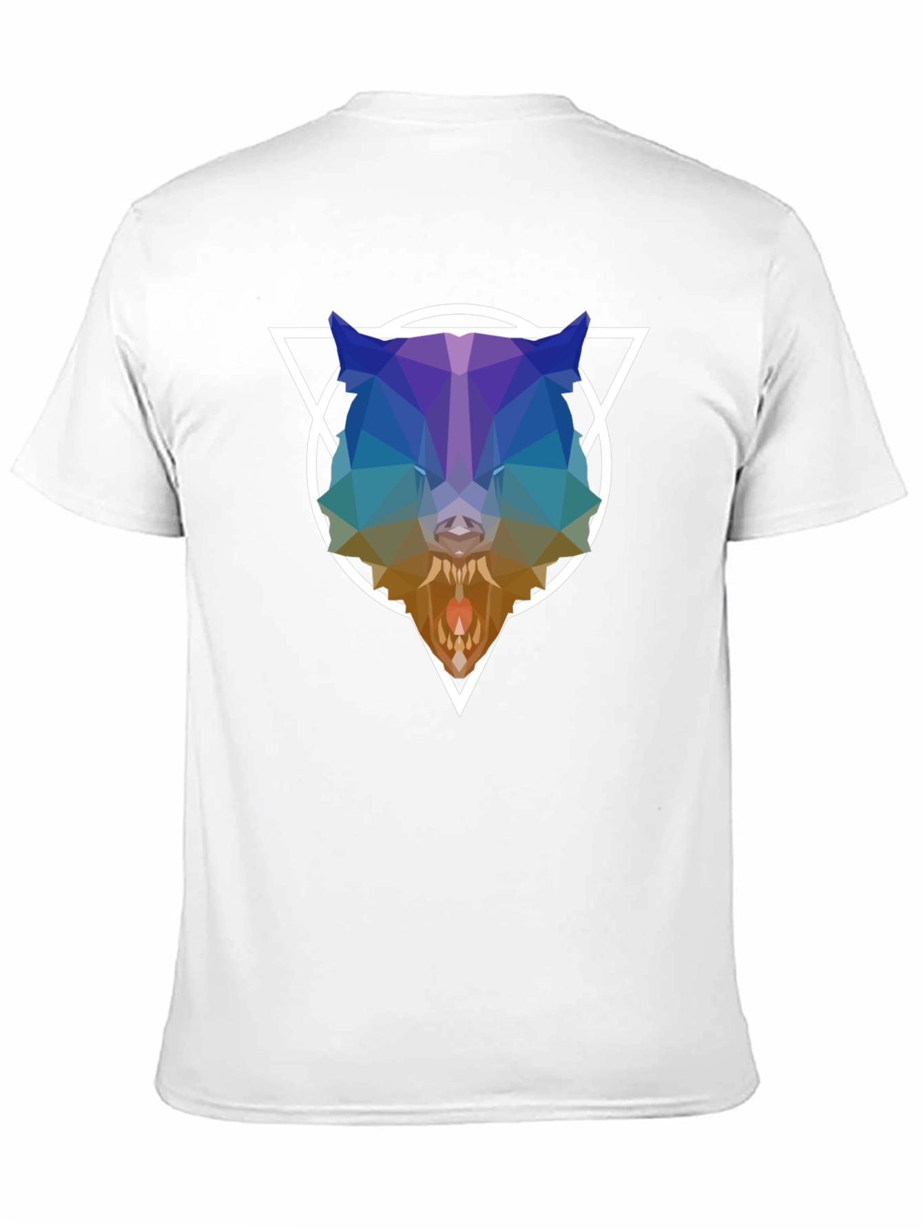 Geometric Wolf Graphic T-Shirt - Modern Design