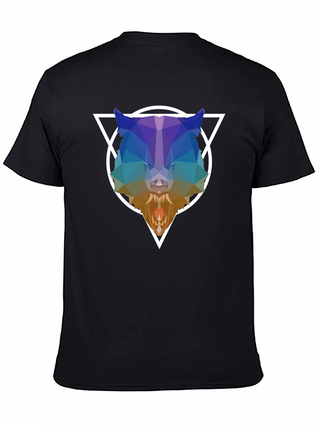 Geometric Wolf Graphic T-Shirt - Modern Design