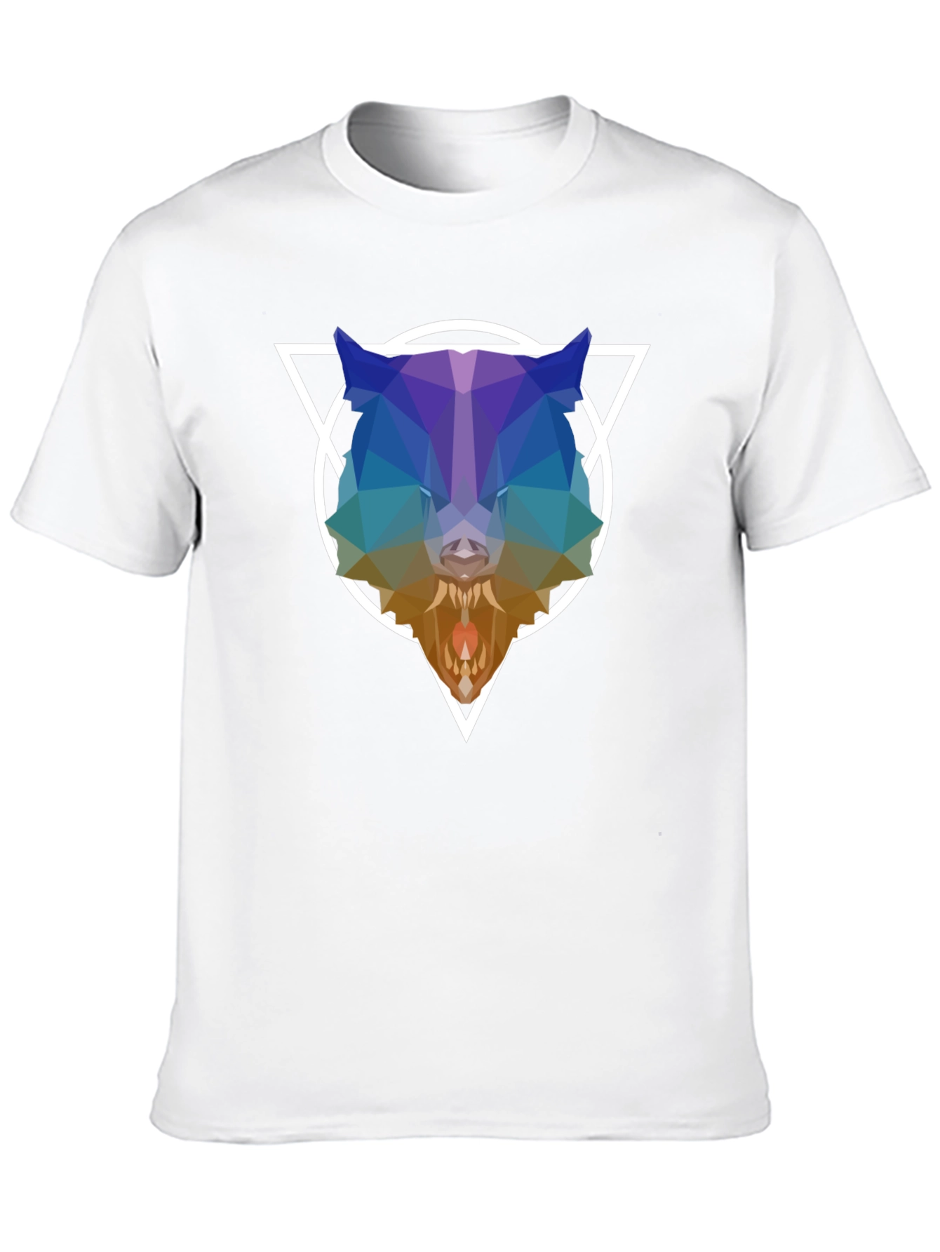 Geometric Wolf Graphic T-Shirt - Modern Design