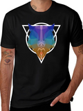 Geometric Wolf Graphic T-Shirt - Modern Design