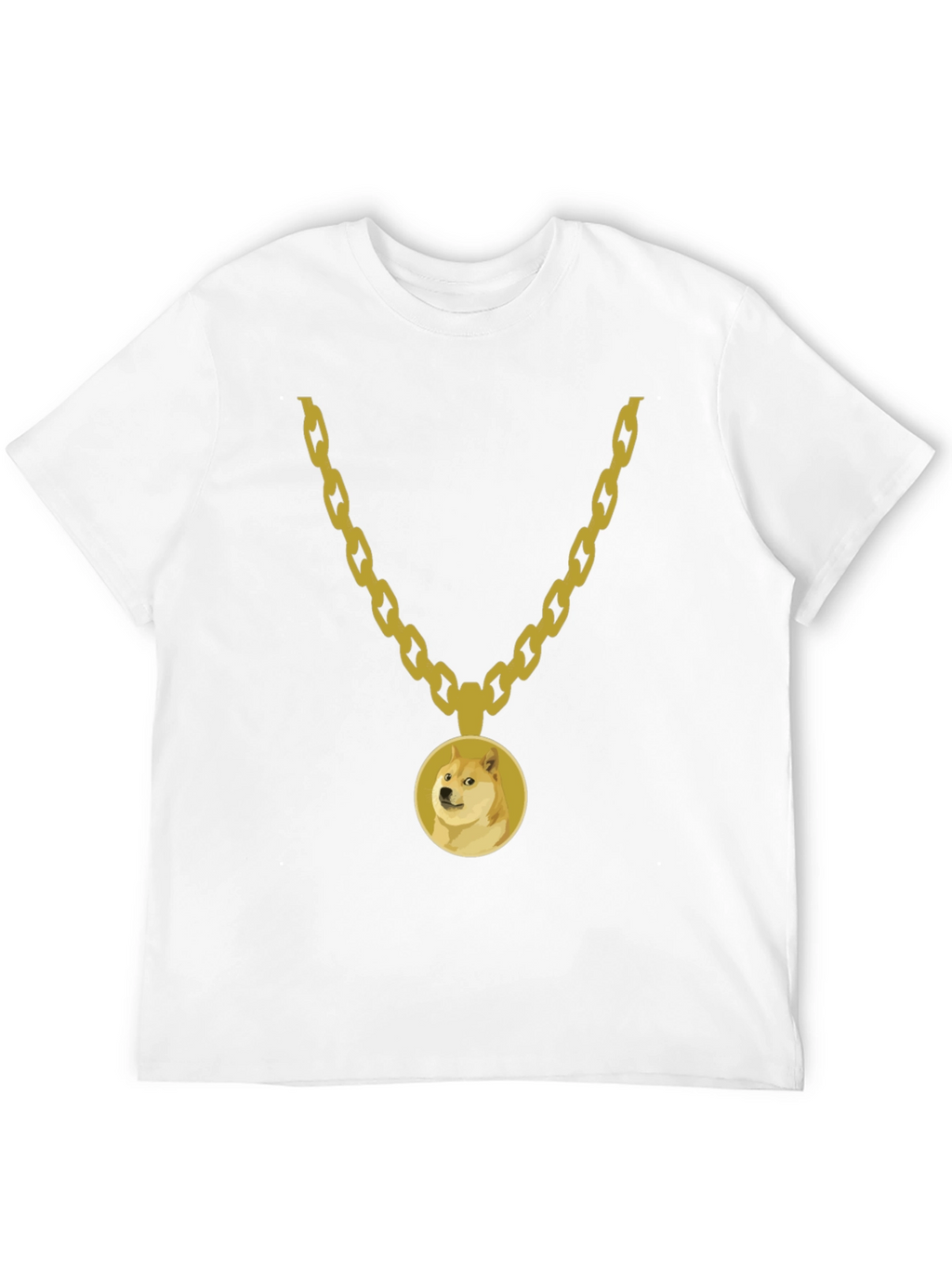 Doge Gold Chain Black Tee - Trendy Meme Apparel