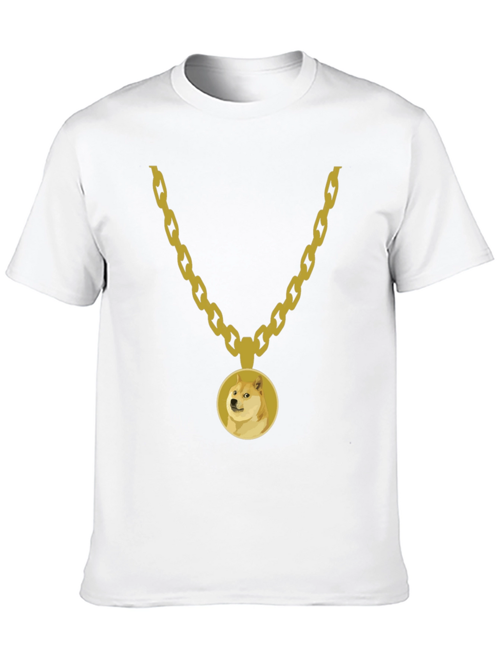 Doge Gold Chain Black Tee - Trendy Meme Apparel
