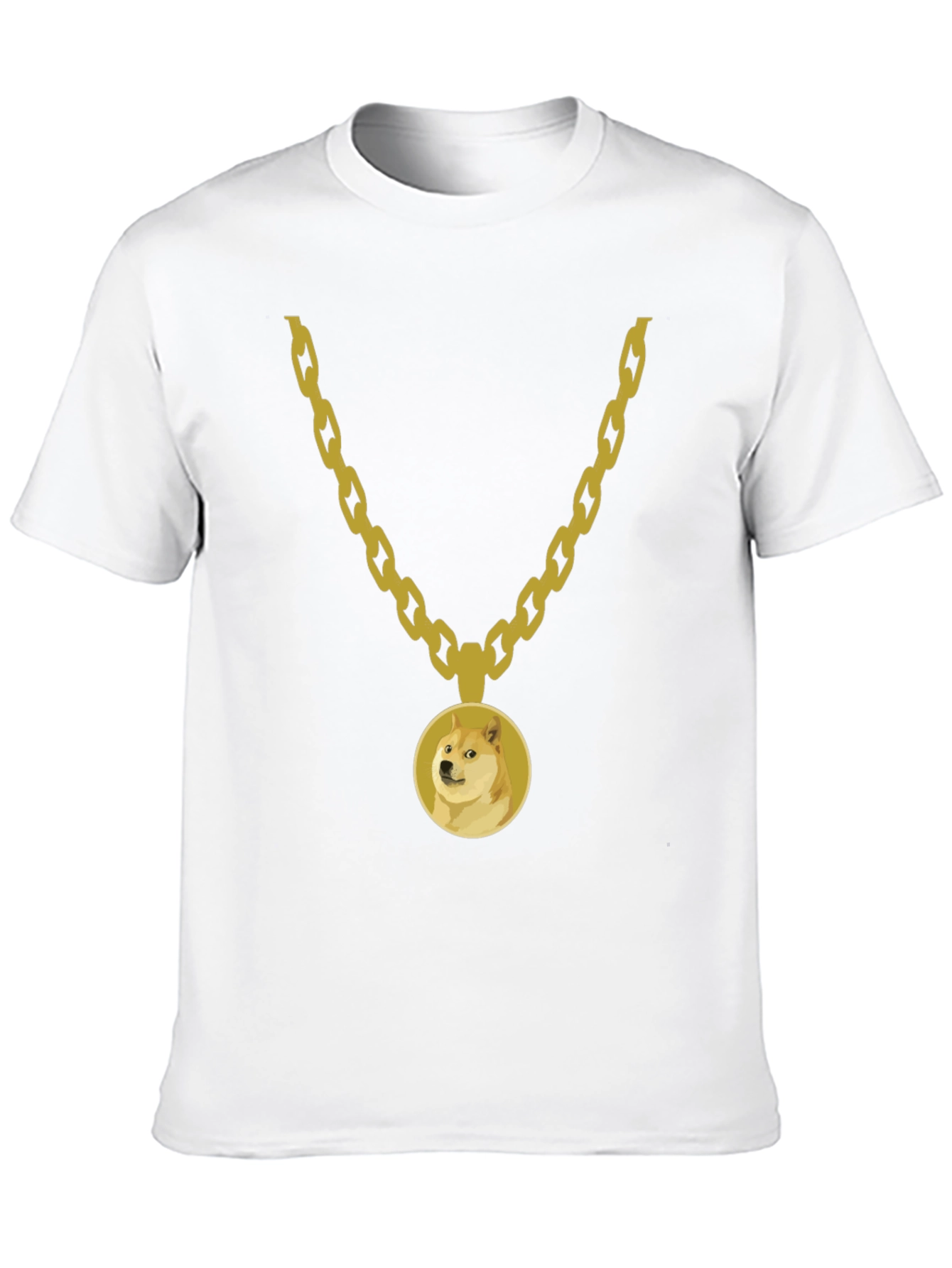 Doge Gold Chain Black Tee - Trendy Meme Apparel