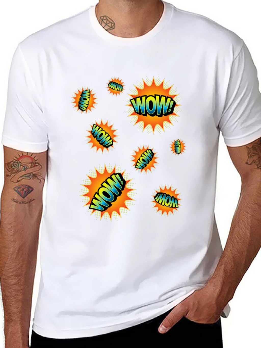 WOW! Graphic Print Black T-Shirt