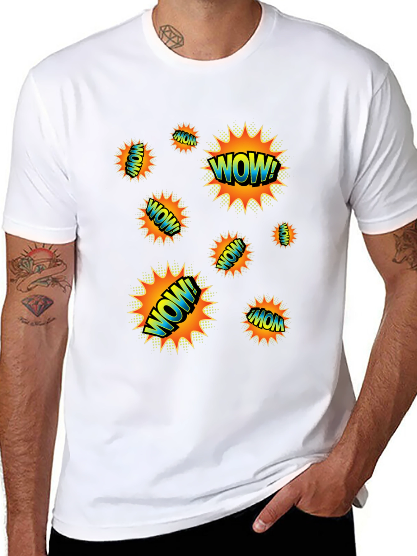 WOW! Graphic Print Black T-Shirt