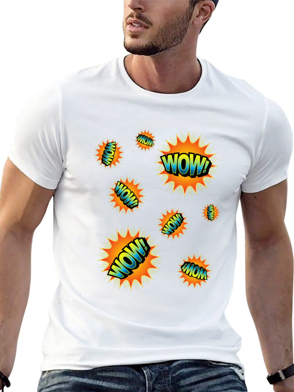WOW! Graphic Print Black T-Shirt