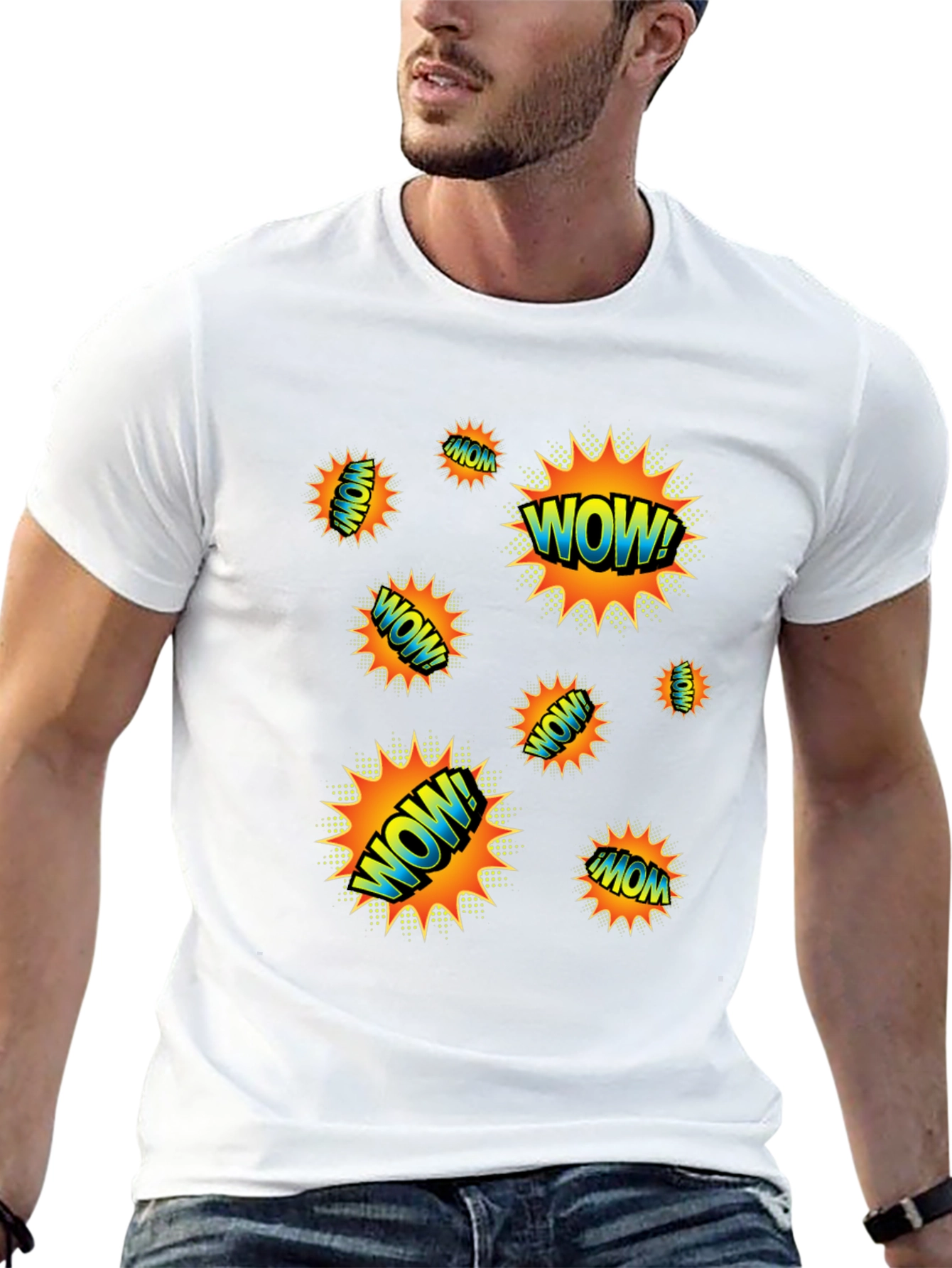 WOW! Graphic Print Black T-Shirt