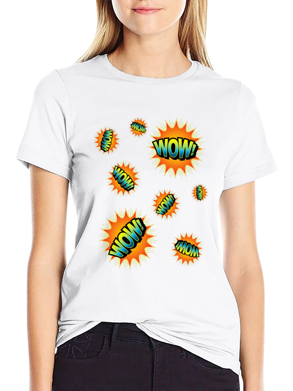 WOW! Graphic Print Black T-Shirt