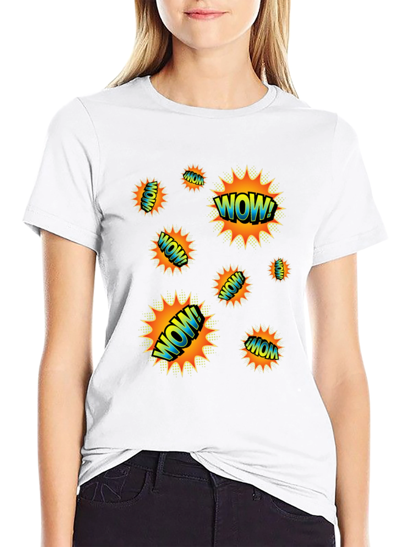 WOW! Graphic Print Black T-Shirt