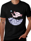 Axolotl Moon T-Shirt - Space Amphibian Tee