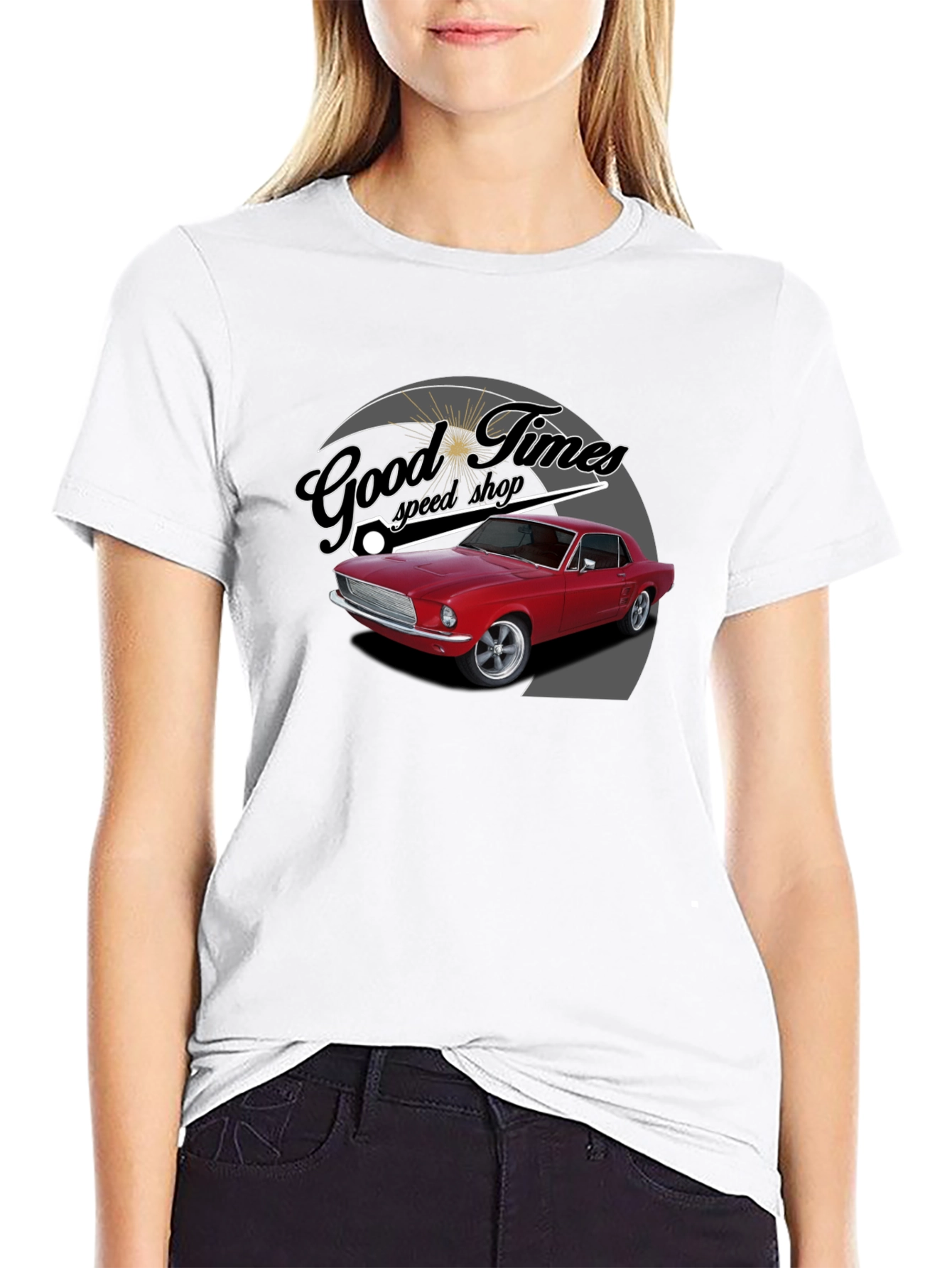 Good Times Speed Shop Car Graphic T-Shirt