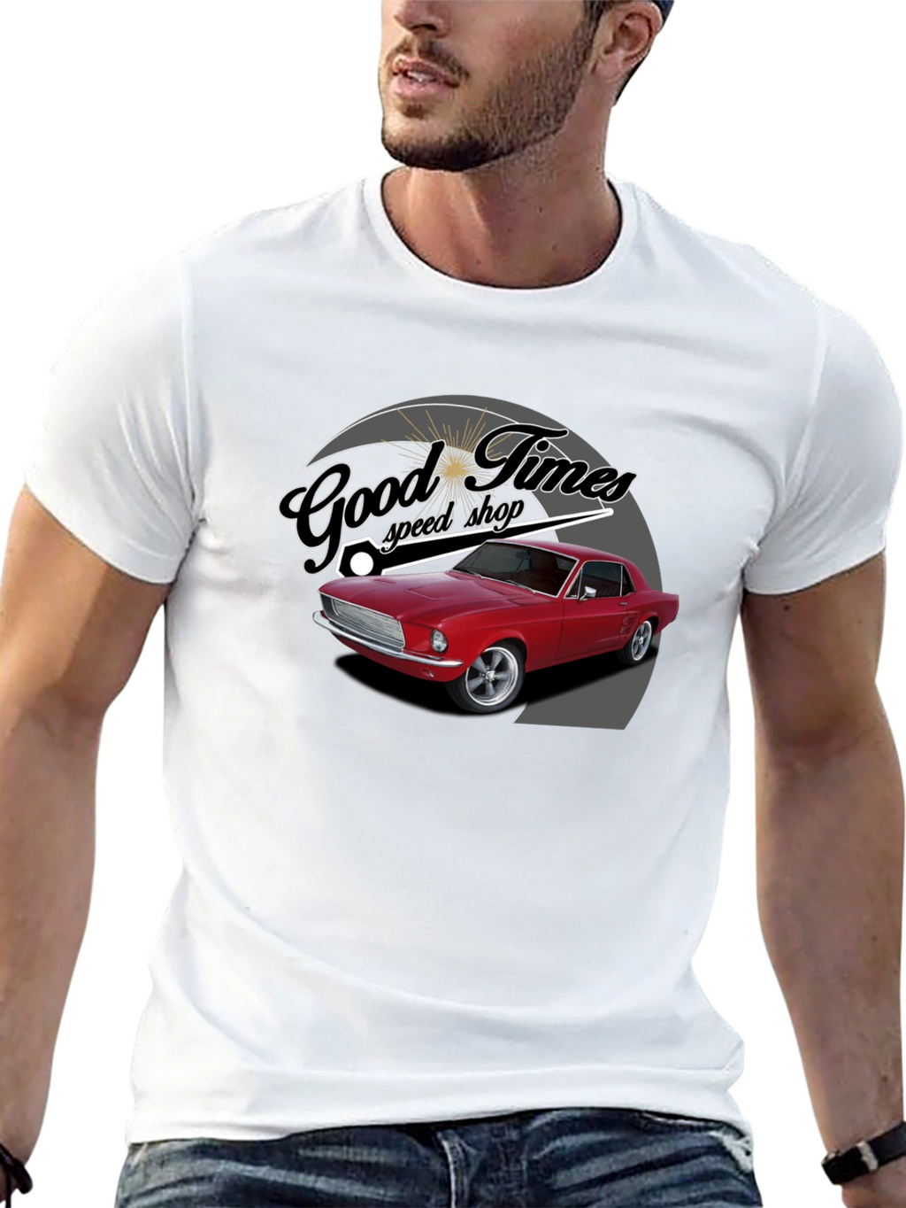 Good Times Speed Shop Car Graphic T-Shirt