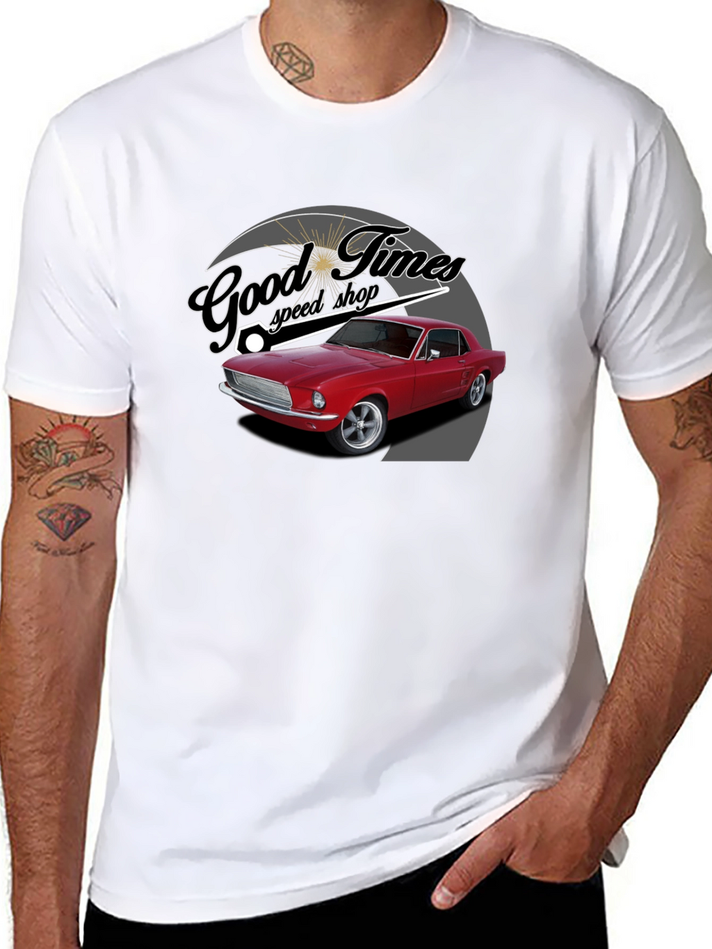 Good Times Speed Shop Car Graphic T-Shirt