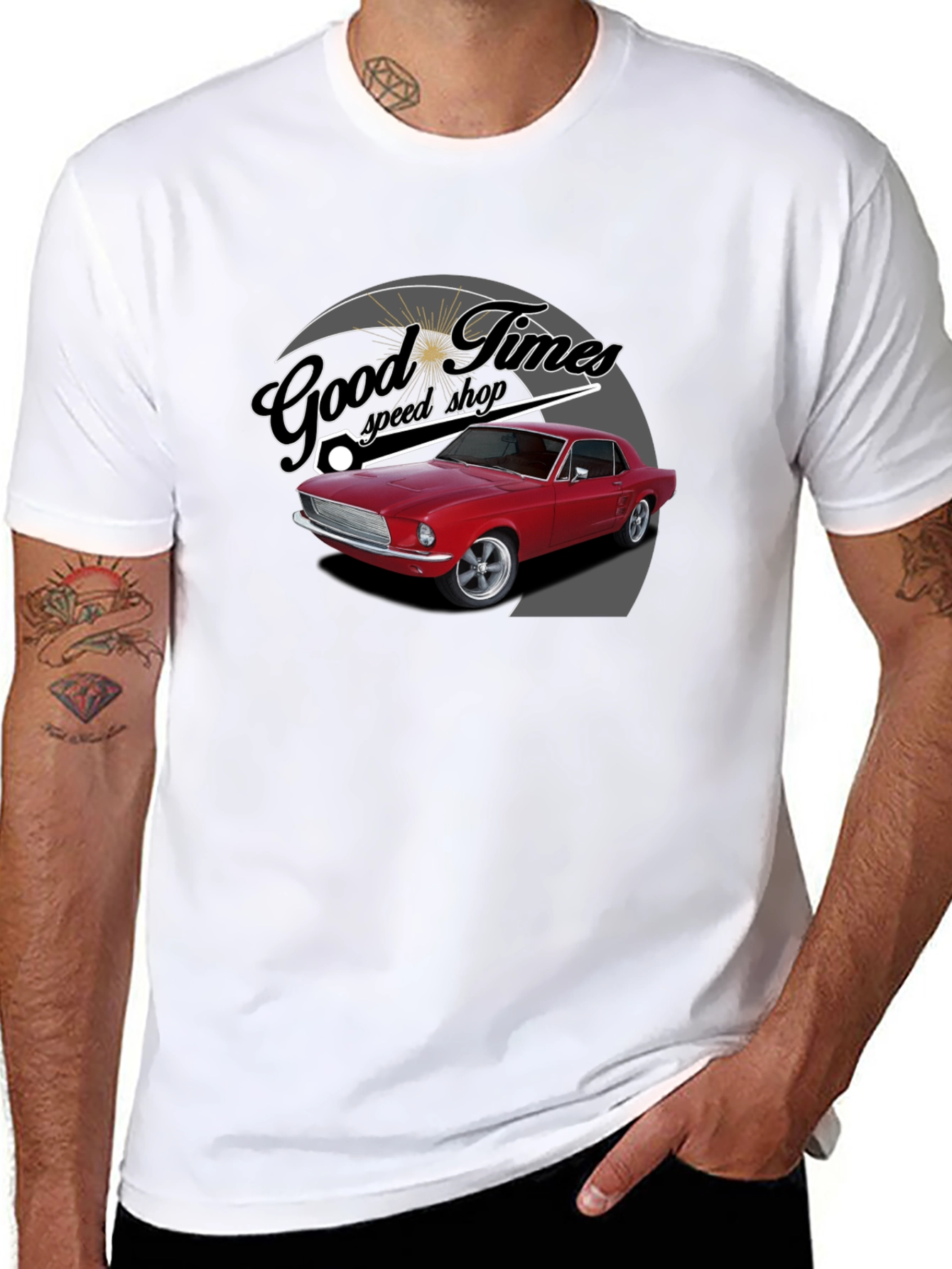 Good Times Speed Shop Car Graphic T-Shirt
