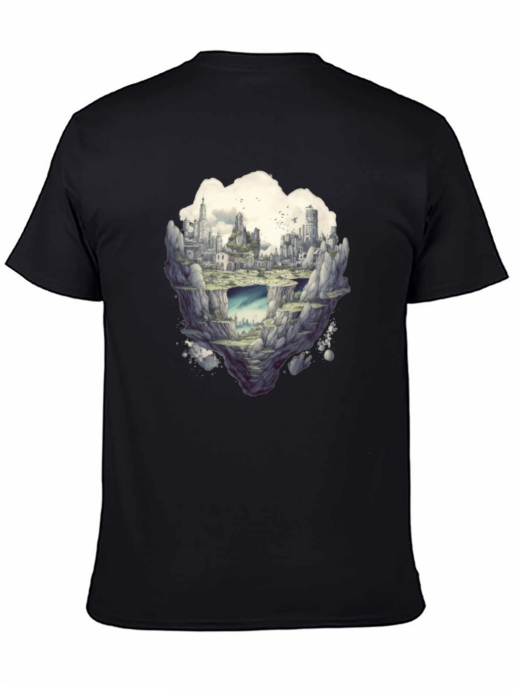Floating City Graphic Tee - Unique Fantasy Design