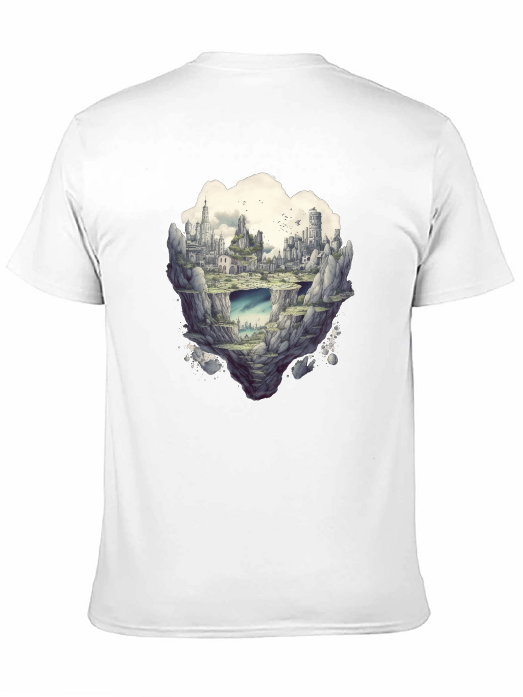 Floating City Graphic Tee - Unique Fantasy Design