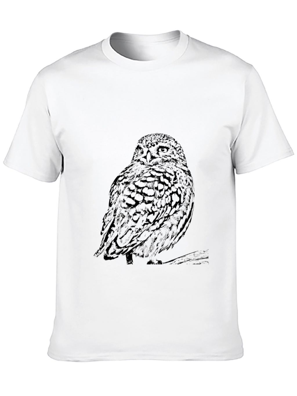 Mens Black Owl Graphic Tee