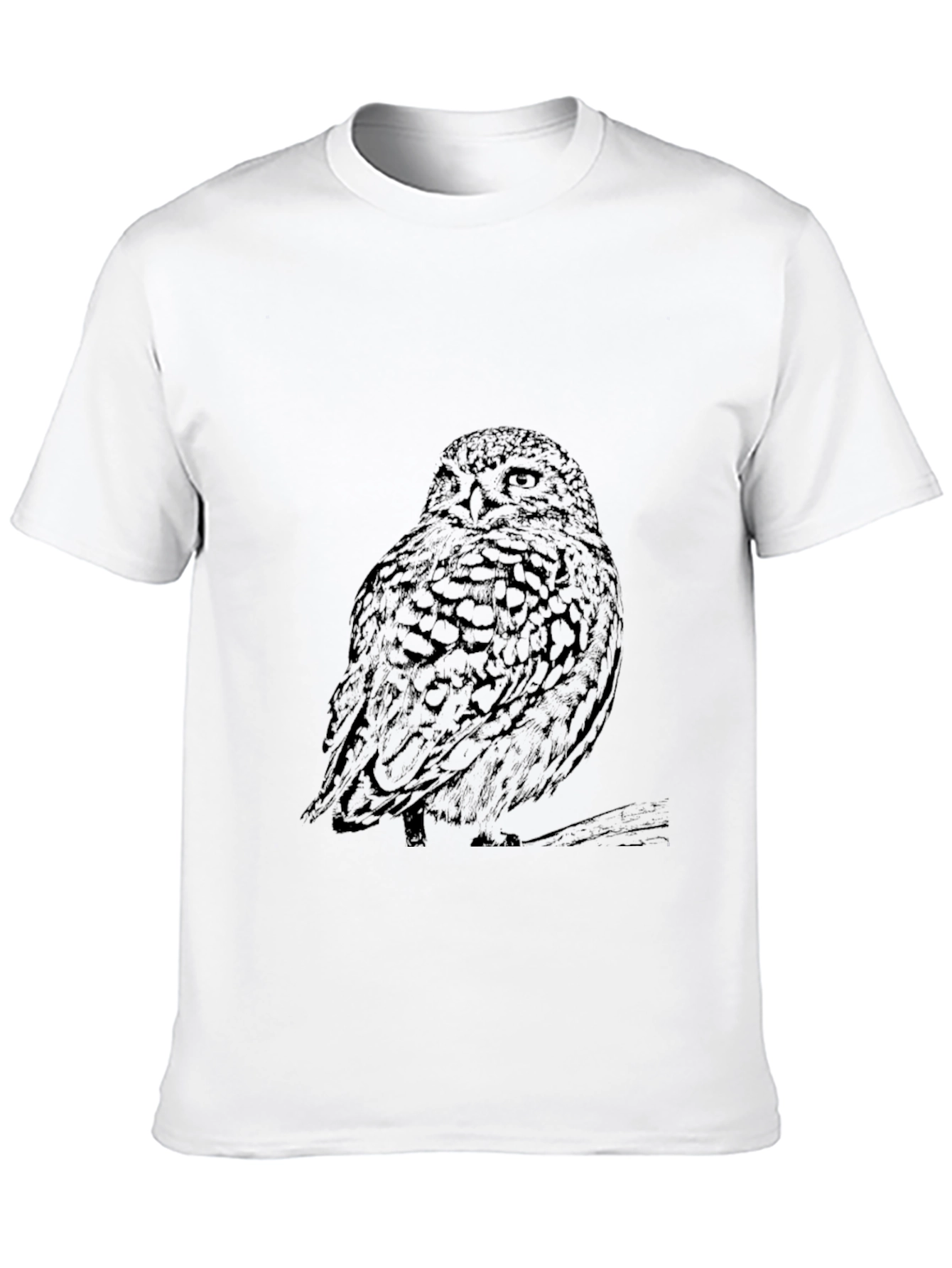Mens Black Owl Graphic Tee