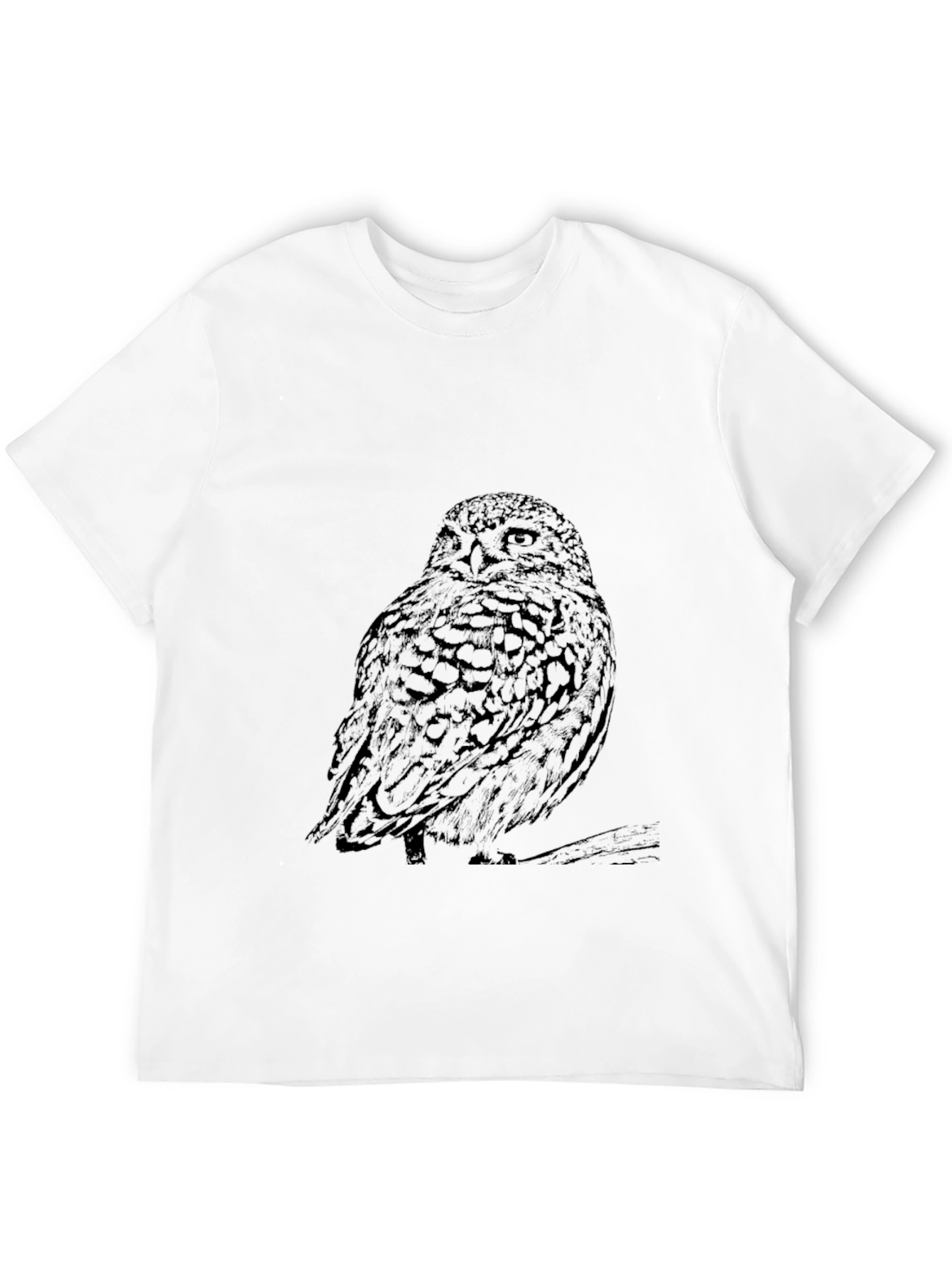 Mens Black Owl Graphic Tee