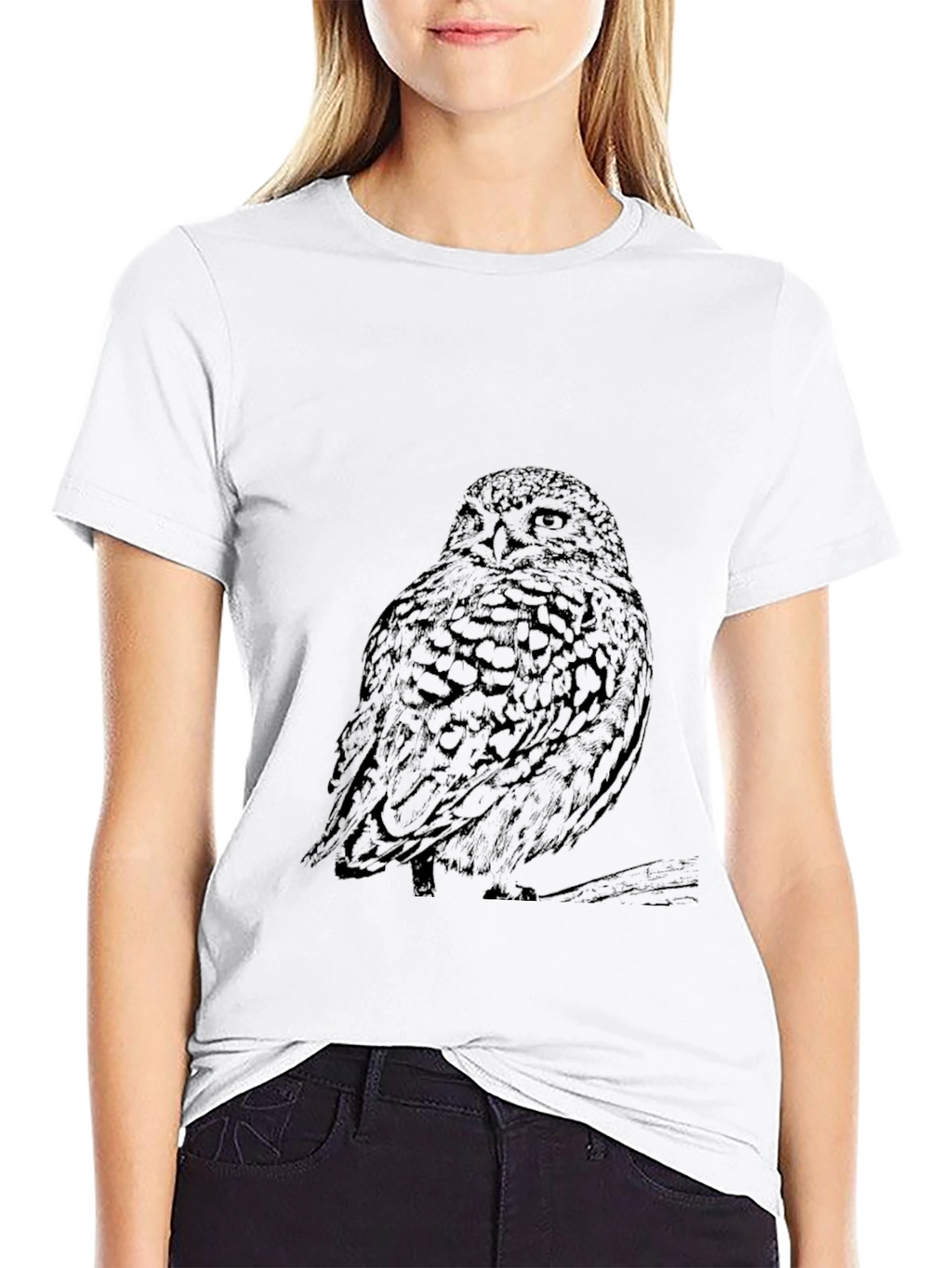 Mens Black Owl Graphic Tee