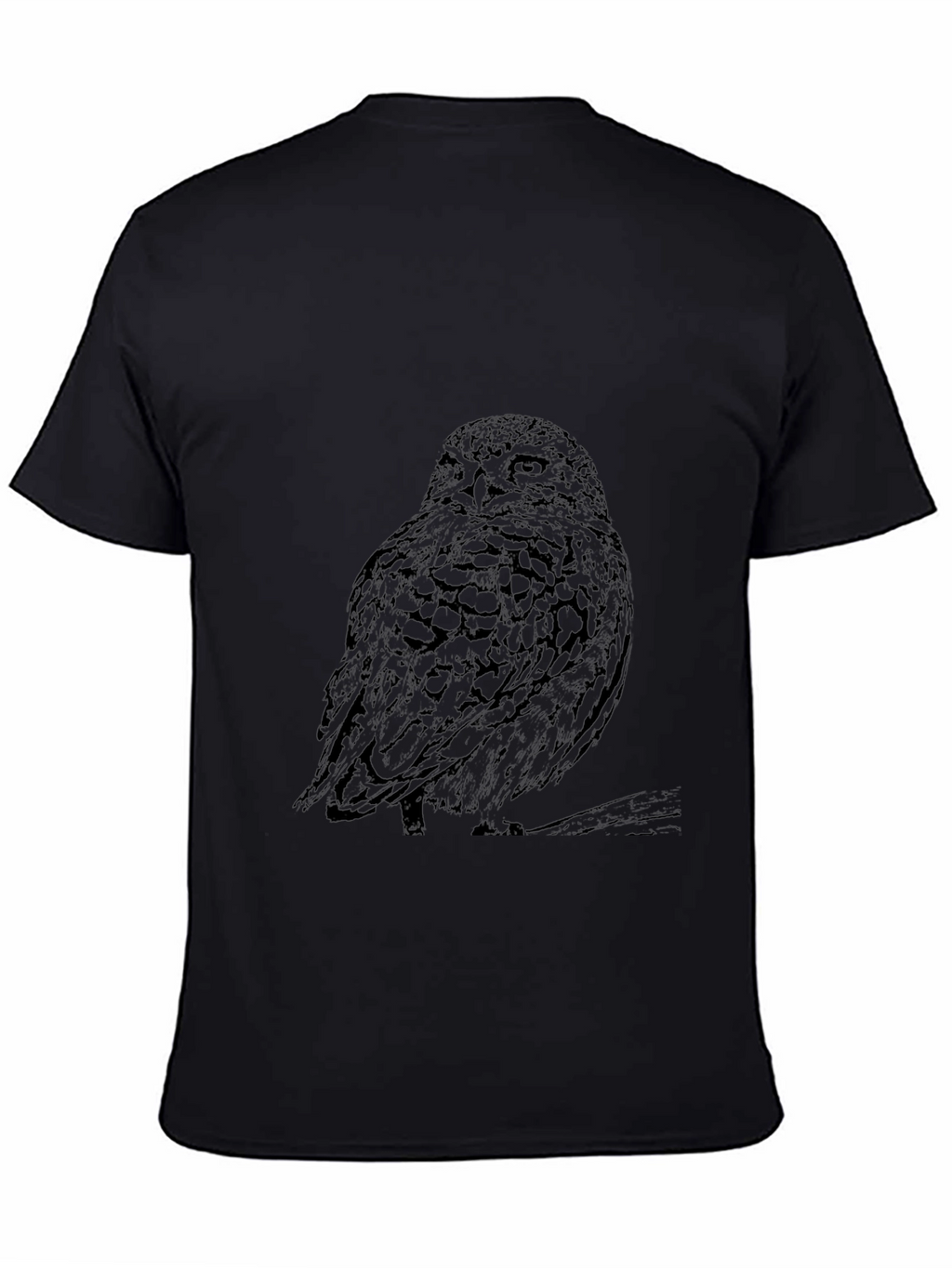 Mens Black Owl Graphic Tee