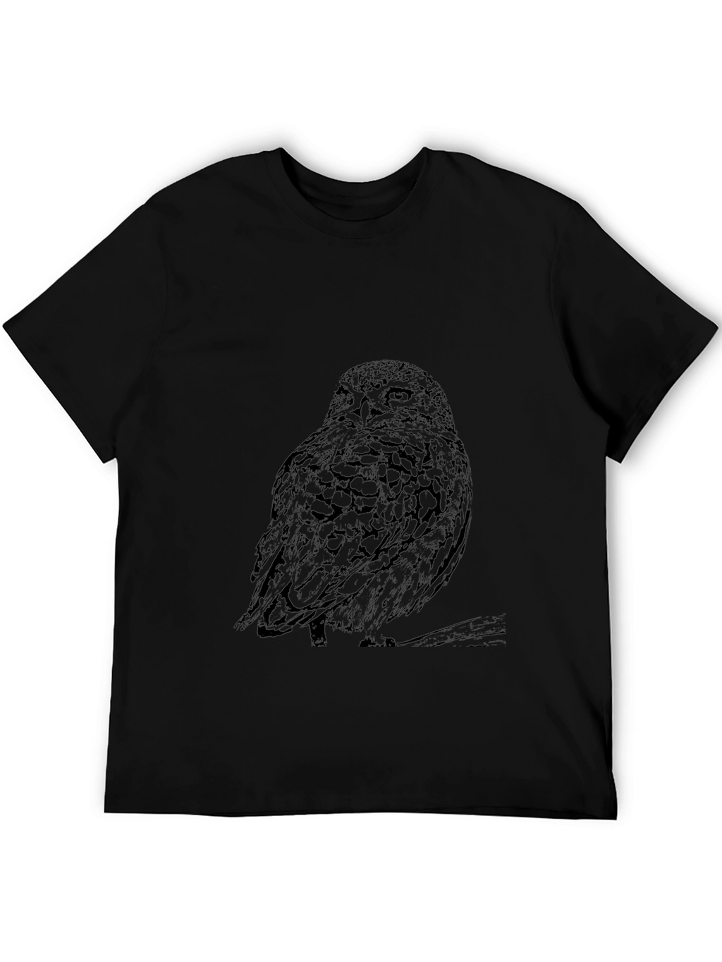 Mens Black Owl Graphic Tee