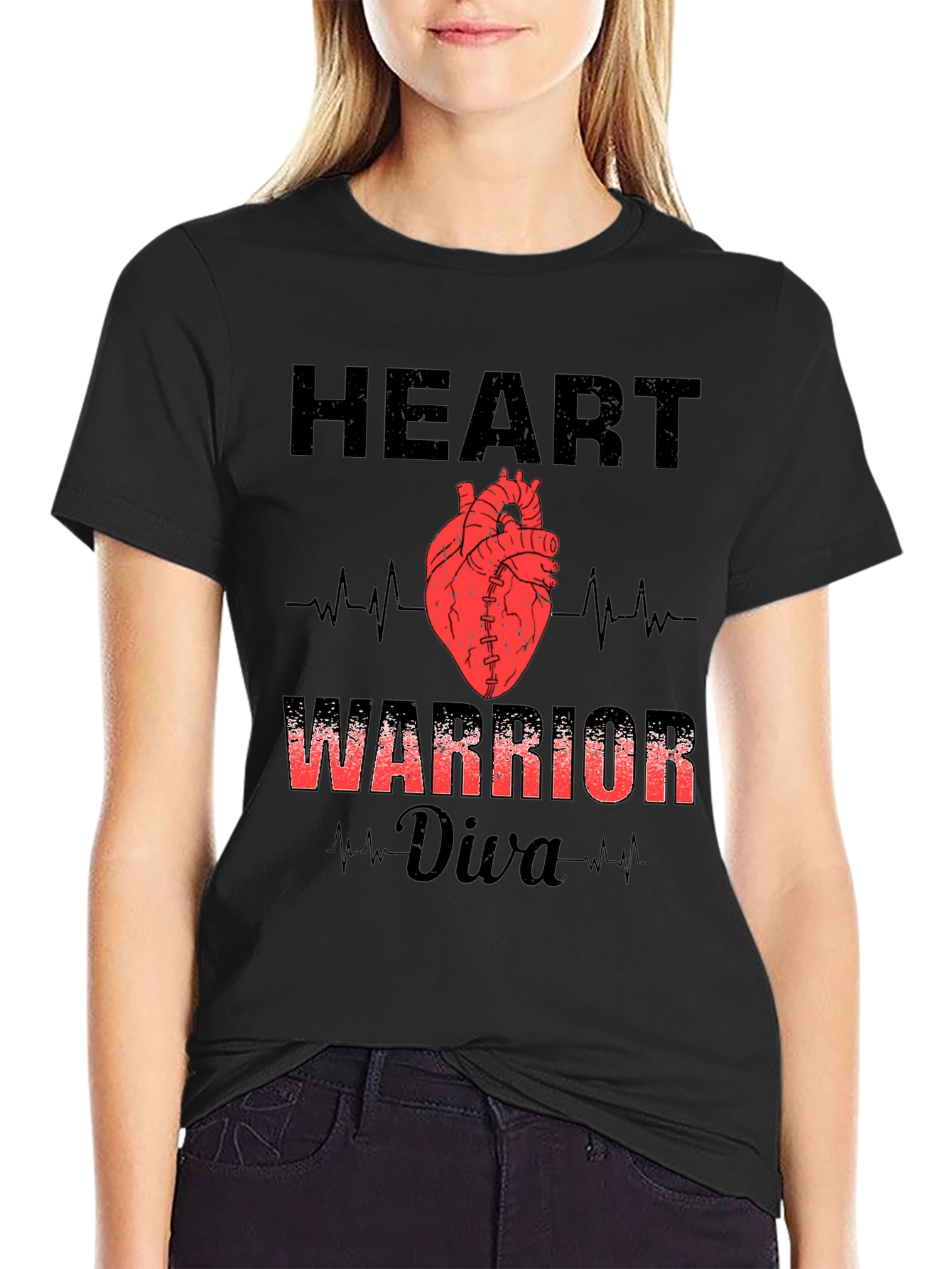 Heart Warrior Diva Graphic T-Shirt