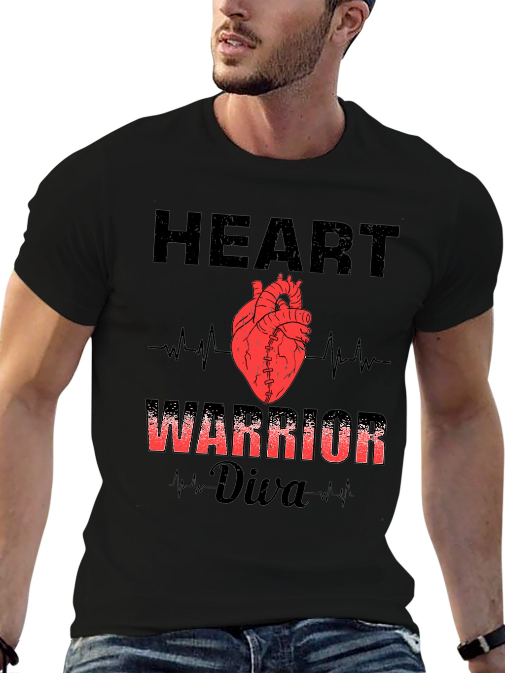 Heart Warrior Diva Graphic T-Shirt
