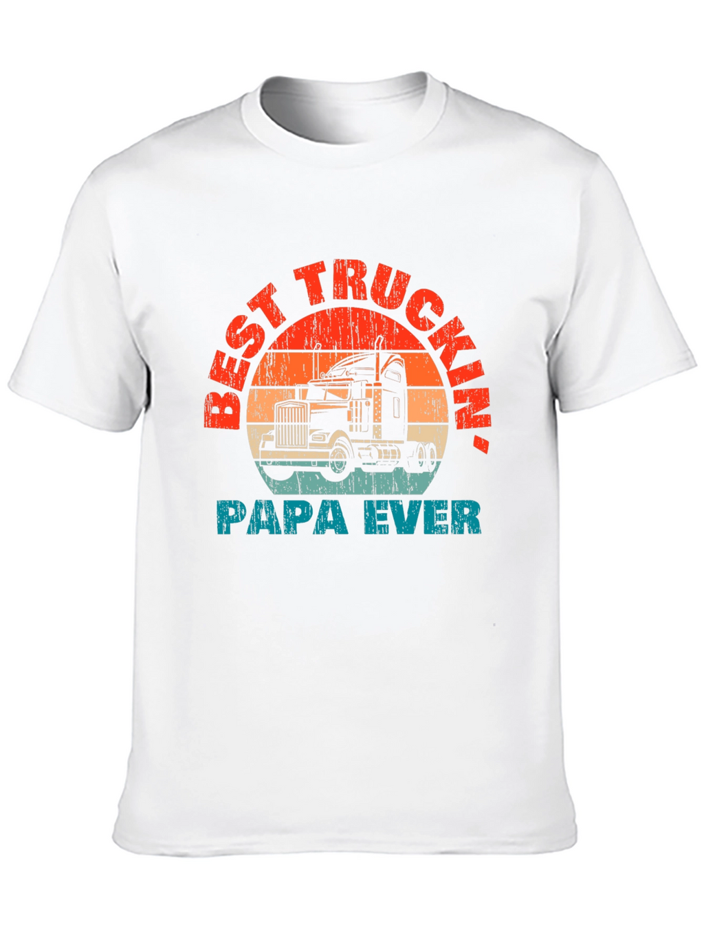 Best Truckin Papa Ever T-Shirt - Black