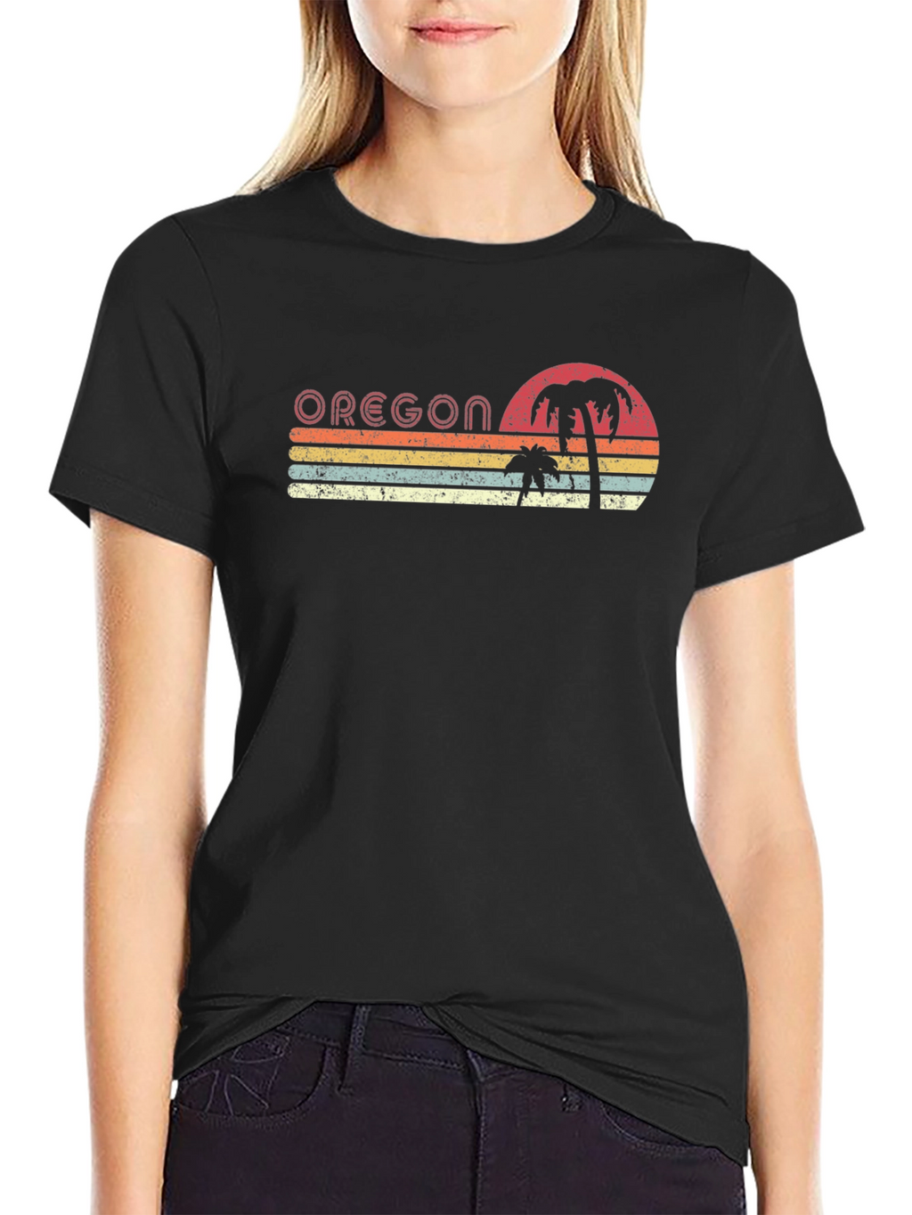 Oregon Retro Palm Tree T-Shirt