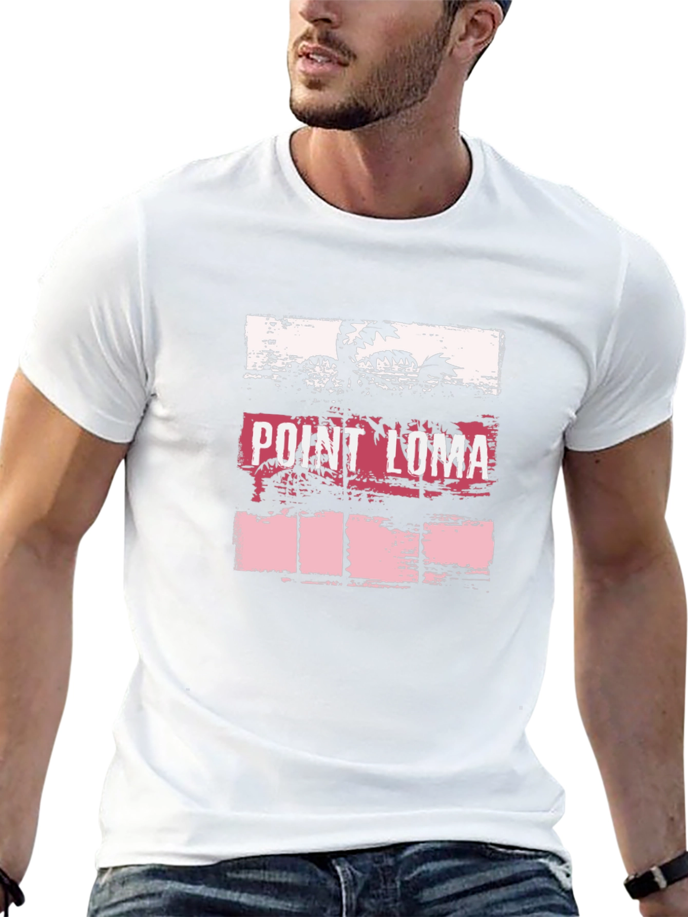 Point Loma Palm Tree Graphic Black T-Shirt