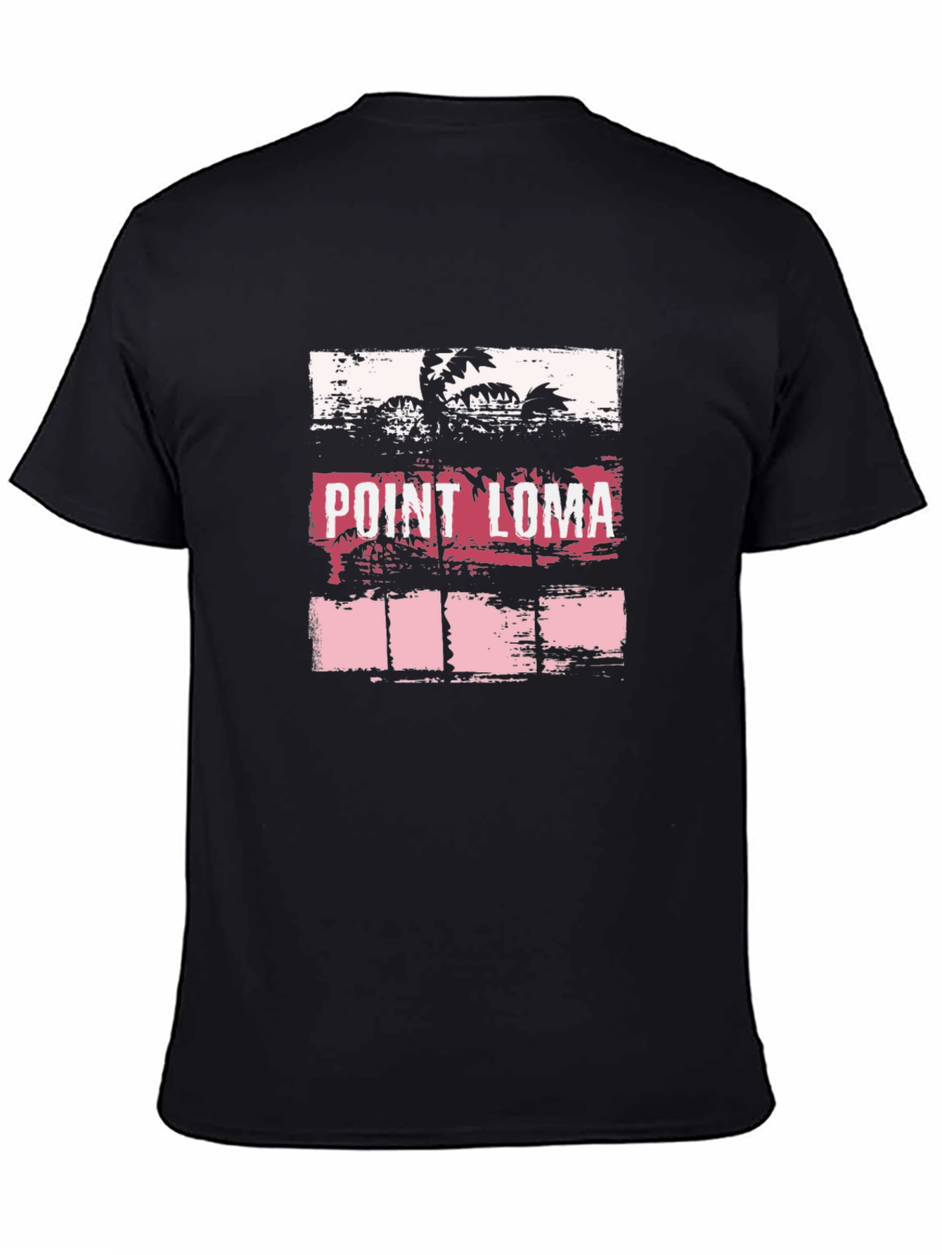 Point Loma Palm Tree Graphic Black T-Shirt
