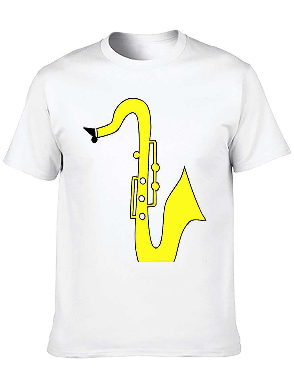 Saxophone Graphic Tee - Black Cotton T-Shirt