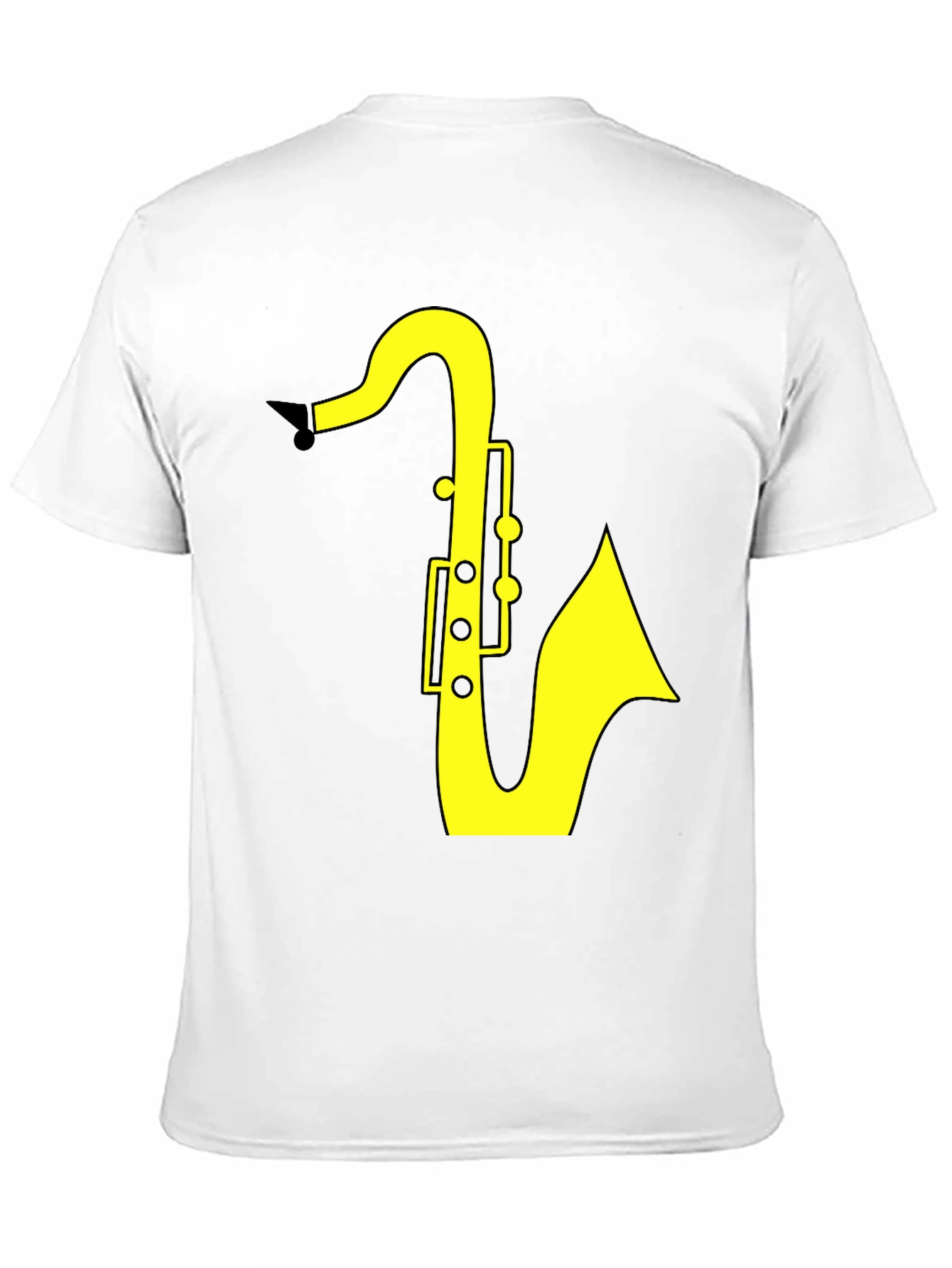 Saxophone Graphic Tee - Black Cotton T-Shirt