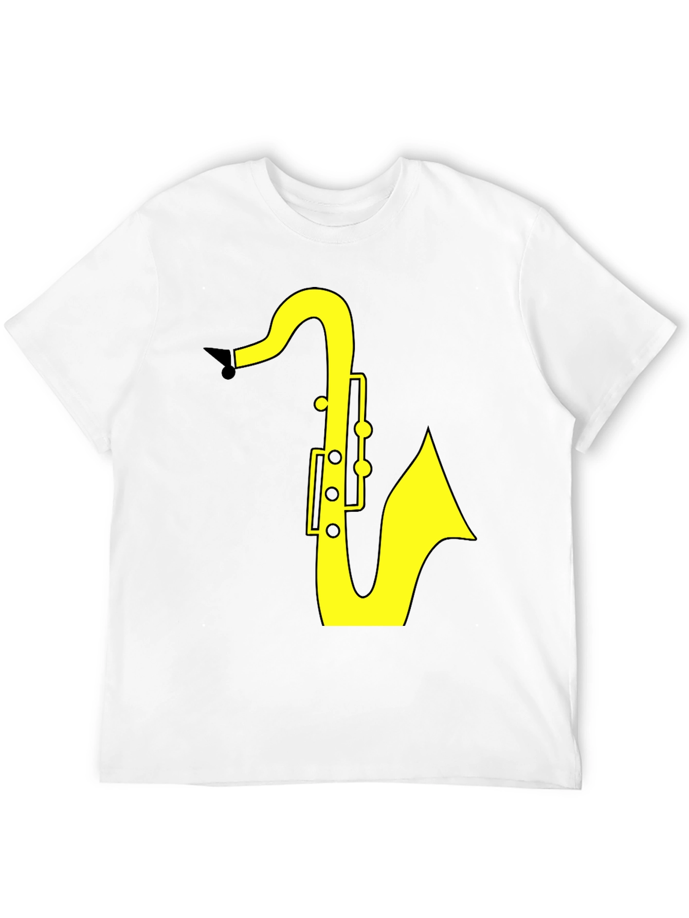 Saxophone Graphic Tee - Black Cotton T-Shirt