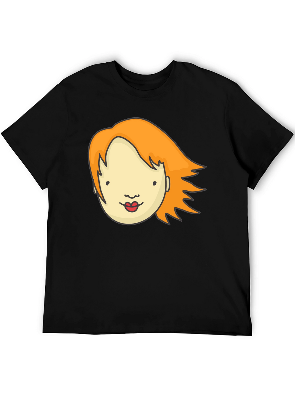 Cartoon Face Graphic T-Shirt - Unisex Black Tee