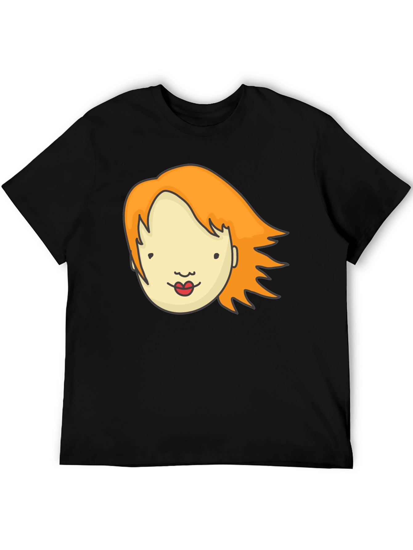 Cartoon Face Graphic T-Shirt - Unisex Black Tee