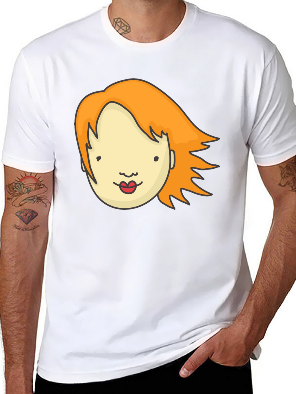 Cartoon Face Graphic T-Shirt - Unisex Black Tee