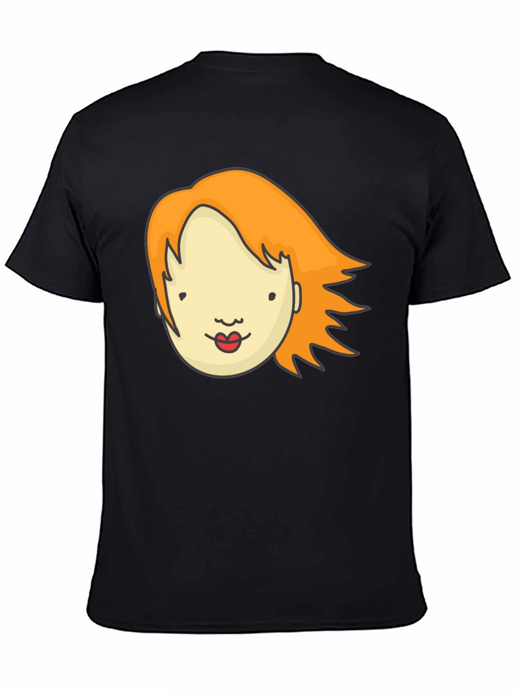 Cartoon Face Graphic T-Shirt - Unisex Black Tee