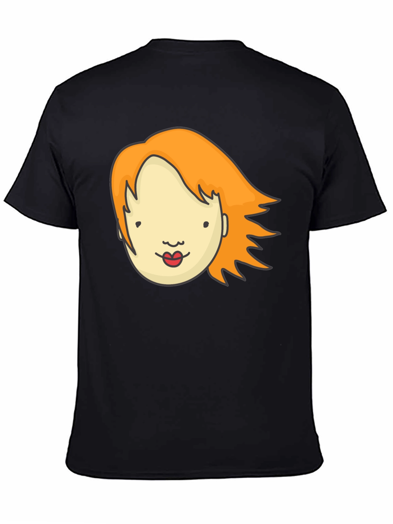 Cartoon Face Graphic T-Shirt - Unisex Black Tee