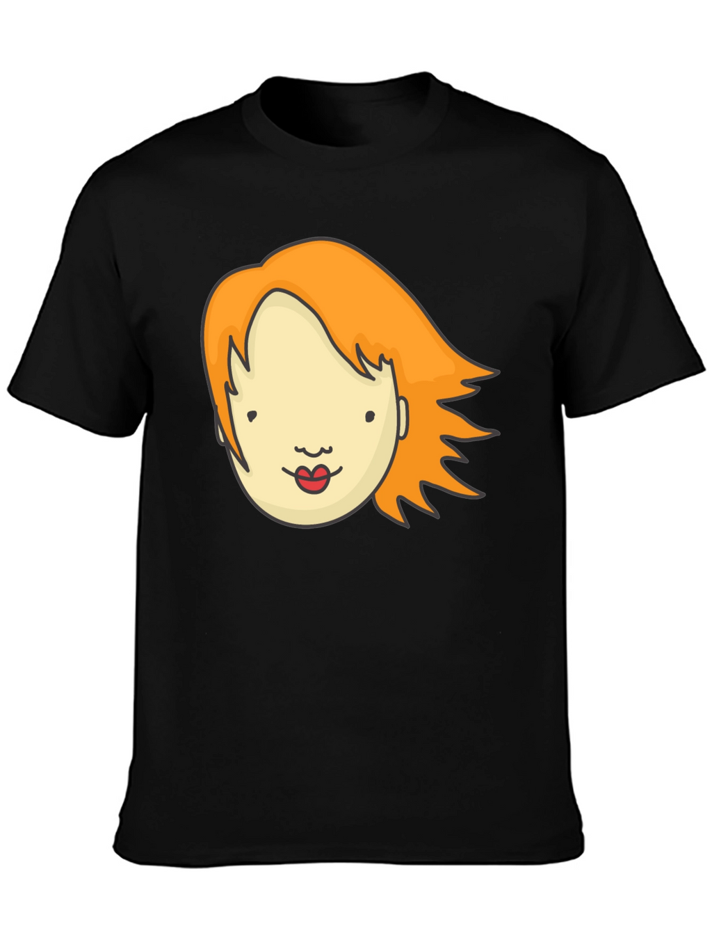 Cartoon Face Graphic T-Shirt - Unisex Black Tee